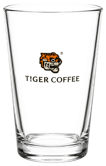 T!GER COFFEE empty glass cup